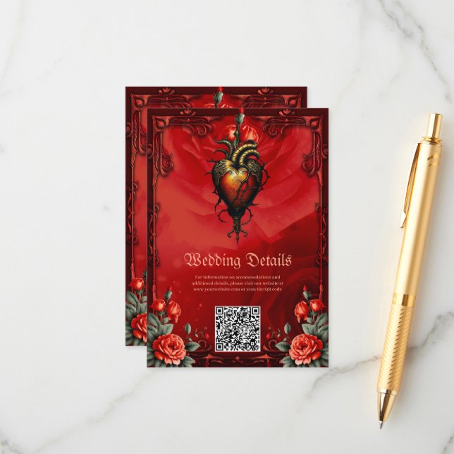 The Gothic elegance of the heart Enclosure Card (Front/Back In Situ)