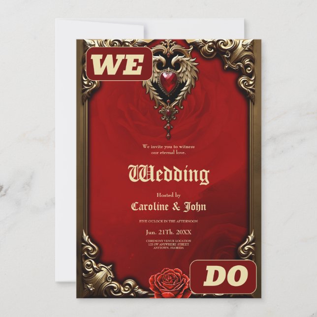 The gothic heart of fire and gold. invitation (Front)