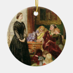 The Governess, 1860 (oil on canvas) Ceramic Ornament