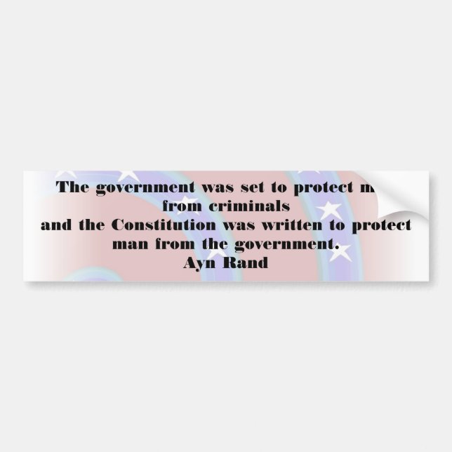 The government was set to protect man Bumper Sticker (Front)