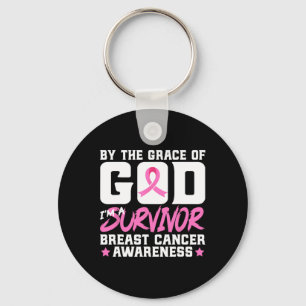 The Grace God I'm A Survivor Breast Cancer Awarene Keychain