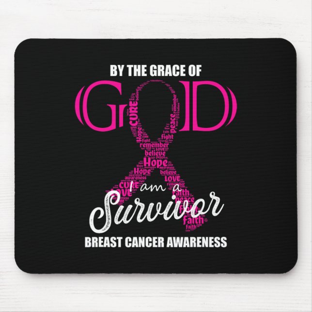 The Grace Of God I Am A Breast Cancer Survivor 2  Mouse Pad (Front)
