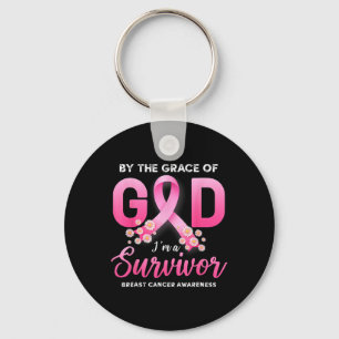 The Grace Of God I'm A Survivor Breast Cancer Surv Keychain