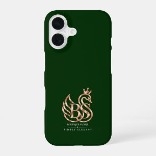The Graceful Swan Minimalist Deep Forest Gr iPhone 16 Case
