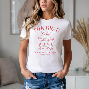 The Grad Club Modern Red Graduation T-Shirt