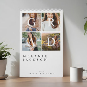 The Grad Modern Elegant Graduate Photo Memories Calendar