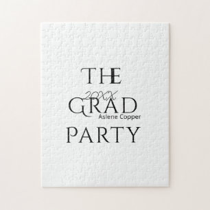 The grad party name 20XX bold letter graduatsimple Jigsaw Puzzle