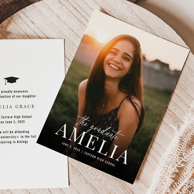 The Graduate | Bold Name Graduation Announcement (The Graduate | Bold Name Graduation Announcement)