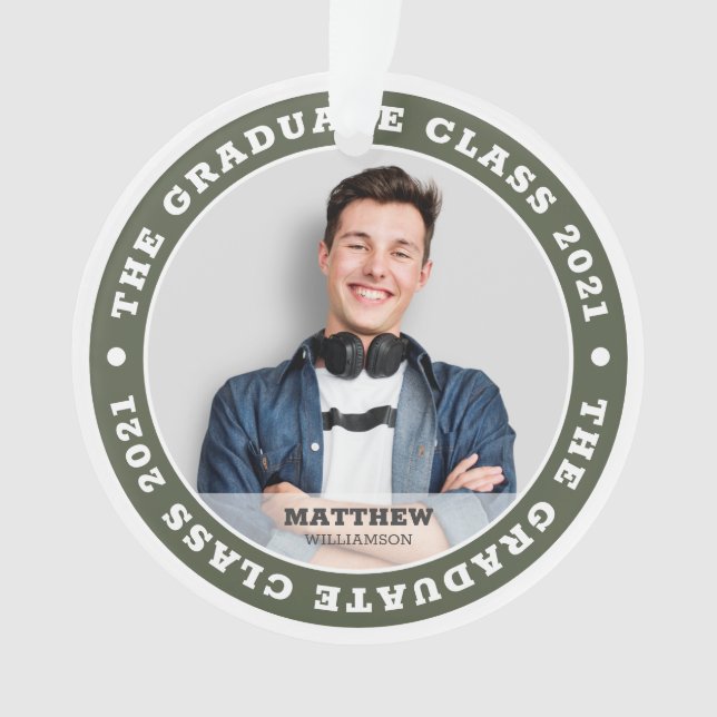 The Graduate Class of 20XX Graduation Photo Ornament (Front)