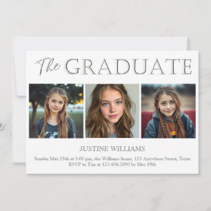 The Graduate in Silver Invitation