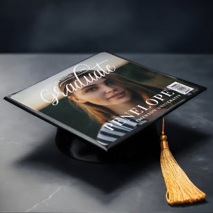 The Graduate Script Photo Magazine Graduation Cap Topper