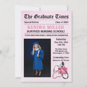 The Graduate Times Nursing Graduation Invitation