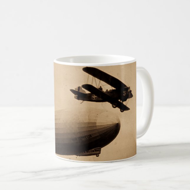 The Graf Zeppelin Approaching New York City 1928 Coffee Mug (Front Right)