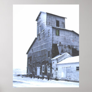 The Grain Elevator In Winter Poster