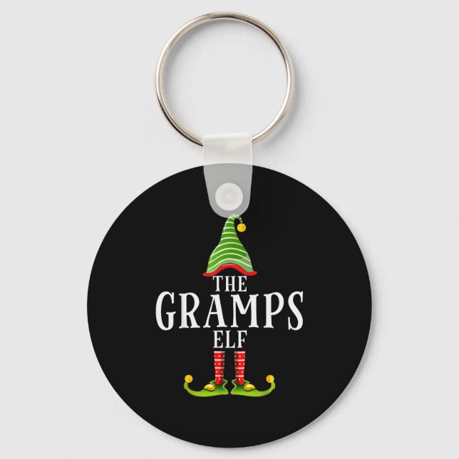 The Gramps Elf Funny Matching Pajama Xmas  Keychain (Front)