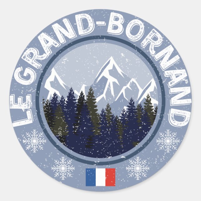 The Grand-Bornand Ski Resort Classic Round Sticker (Front)