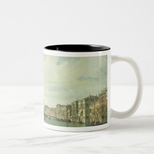 The Grand Canal from the Rialto Bridge Two-Tone Coffee Mug (Right)