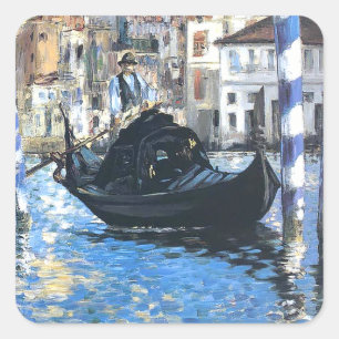 The grand canal of Venice  Edouard Manet    Square Sticker