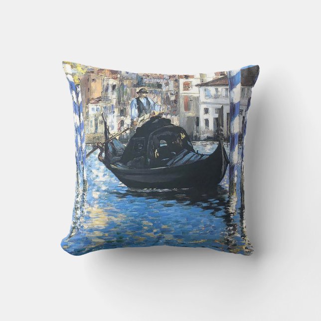 The grand canal of Venice  Edouard Manet  Throw Pillow (Front)