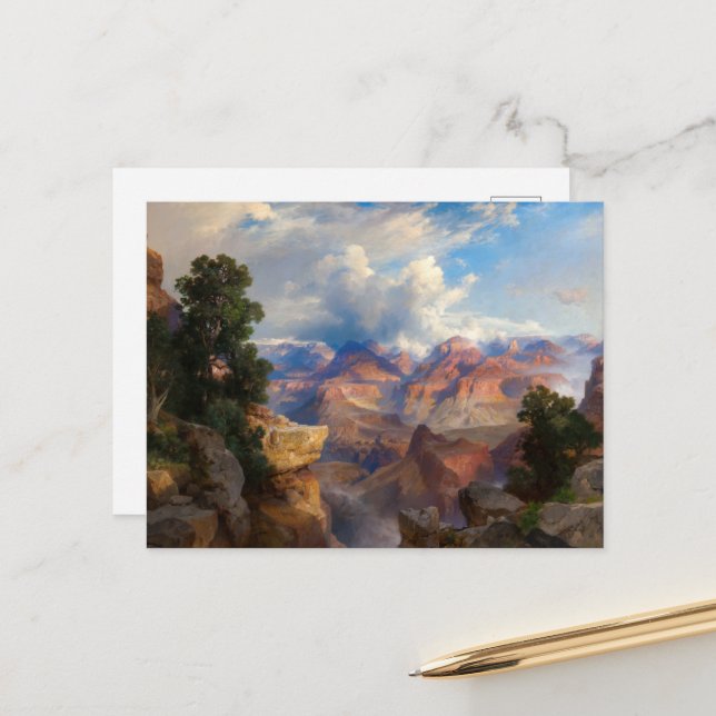 The Grand Canyon by Thomas Moran Holiday Postcard (Front/Back In Situ)