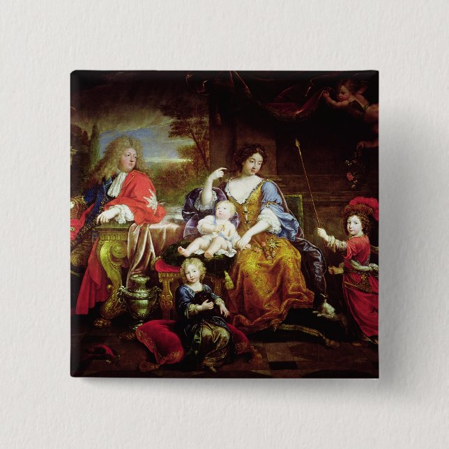 The Grand Dauphin with his Wife 2 Inch Square Button (Front)