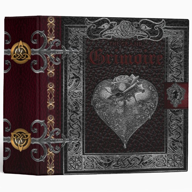 The Grand Grimoire Witches Book Of Shadows Binder (Front/Spine)