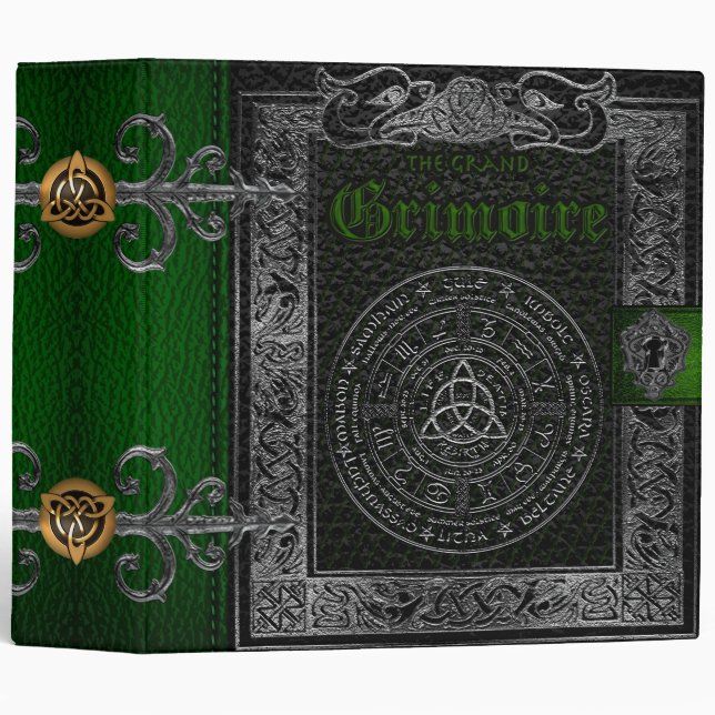 The Grand Grimoire Witches Book Of Shadows Binder (Front/Spine)