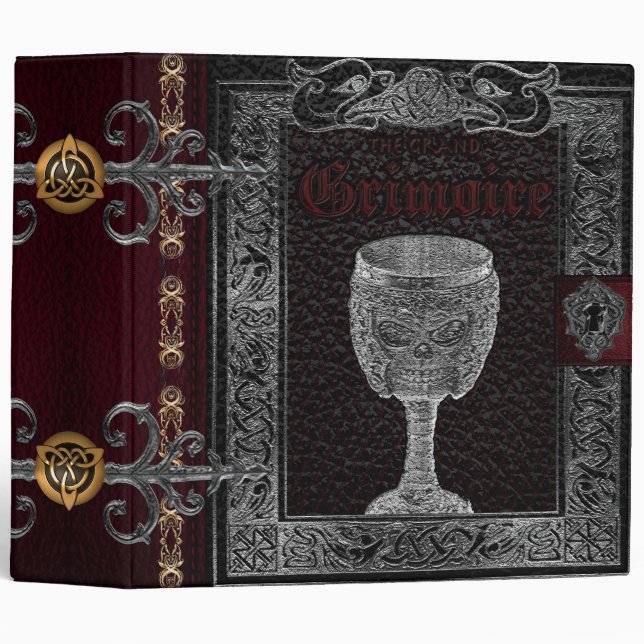 The Grand Grimoire Witches Book Of Shadows Binder (Front/Spine)