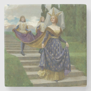 The Grand Lady (Medieval Aristocratic Woman) Stone Coaster
