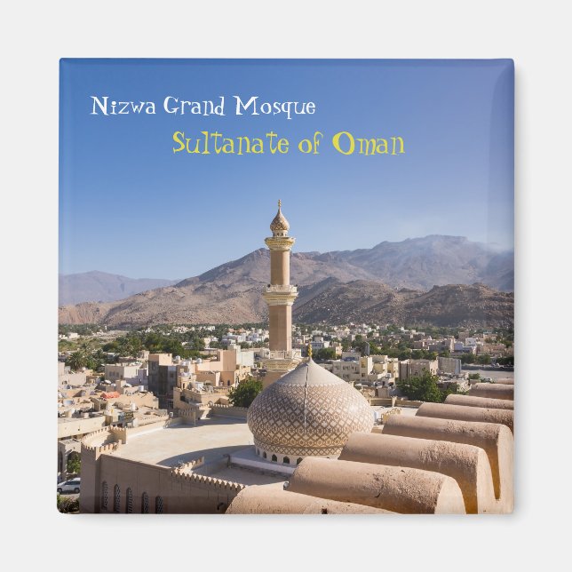 The Grand mosque and minaret in Nizwa - Oman Magnet (Front)