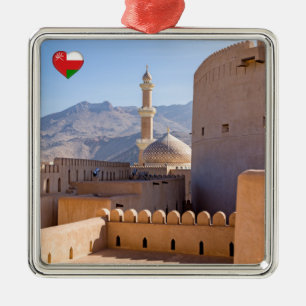 The Grand mosque and minaret in Nizwa - Oman Metal Ornament