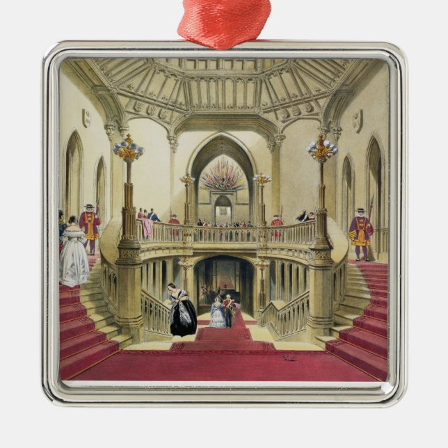 The Grand Staircase, Windsor Castle, from 'A Histo Metal Ornament (Front)