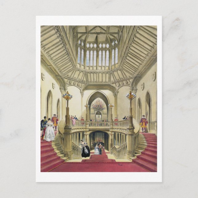 The Grand Staircase, Windsor Castle, from 'A Histo Postcard (Front)