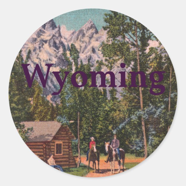 The Grand Tetons - Wyoming Classic Round Sticker (Front)