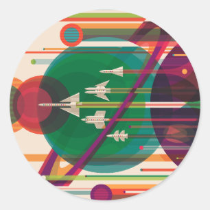 The Grand Tour - NASA/JPL's Retro Space Poster Classic Round Sticker