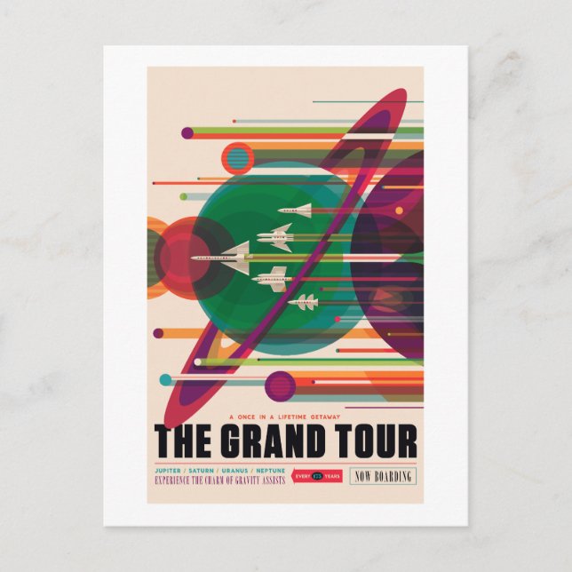 The Grand Tour - NASA/JPL's Retro Space Poster Postcard (Front)