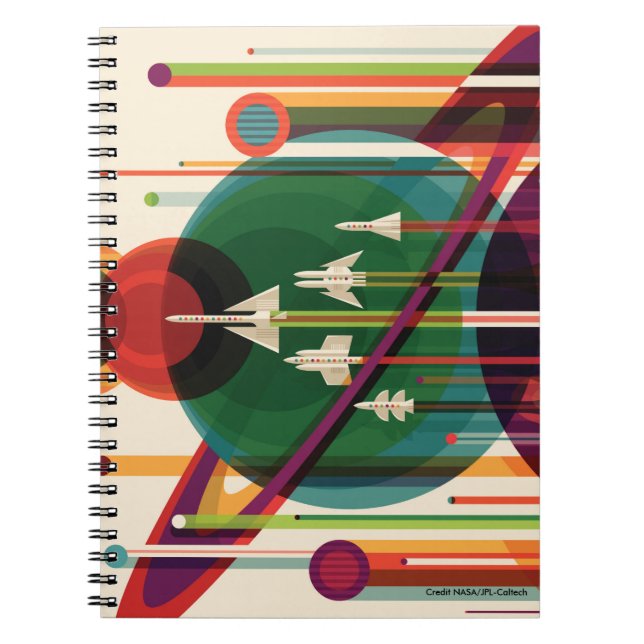The Grand Tour - Retro NASA Travel Poster Notebook (Front)