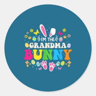 The grandma bunny funny easter family matching classic round sticker