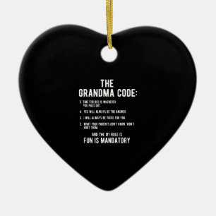 The Grandma Code   Fun Is Mandatory Ceramic Ornament