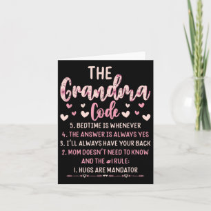 The Grandma Code Hugs Are Mandatory Quote Card