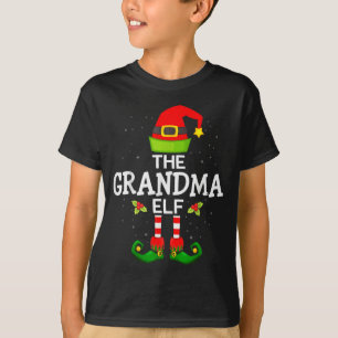 The Grandma Elf Christmas Family Matching Pajama  T-Shirt