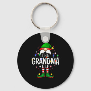The Grandma Elf Christmas Family Pajama Party  Keychain
