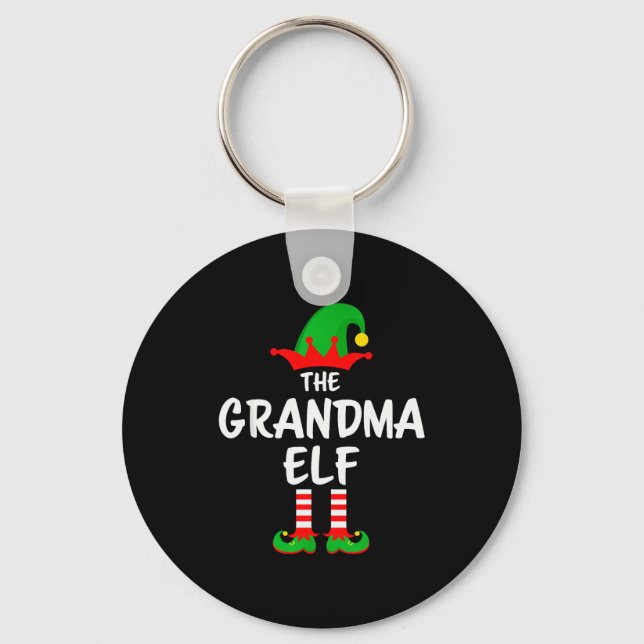 The Grandma Elf Matching Family Christmas  Keychain (Front)