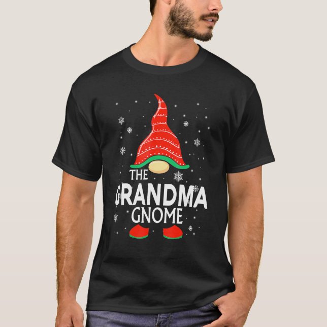 The Grandma Gnome Family Christmas Pajama Grandma  T-Shirt (Front)