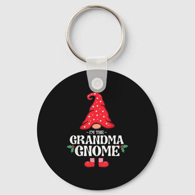 The Grandma Gnome Funny Family Matching Group Chri Keychain (Front)