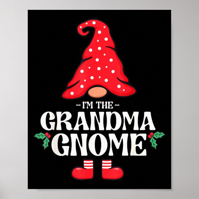 The Grandma Gnome Funny Family Matching Group Chri Poster (Front)