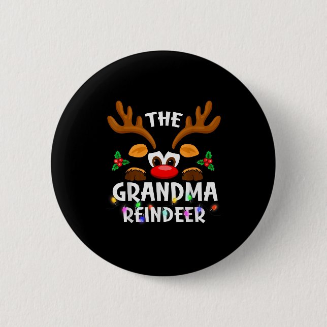 The Grandma Reindeer Christmas Men Women  2 Inch Round Button (Front)