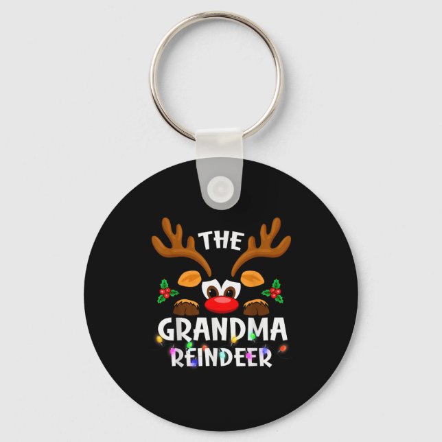 The Grandma Reindeer Christmas Men Women  Keychain (Front)