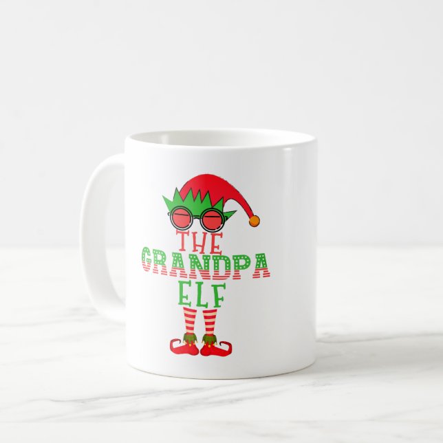 The Grandpa Elf Family Matching Christmas Pajama T Coffee Mug (Front Left)