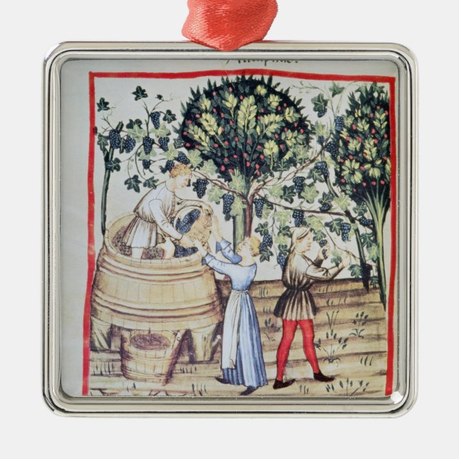 The Grape Harvest, 13th century Metal Ornament (Front)